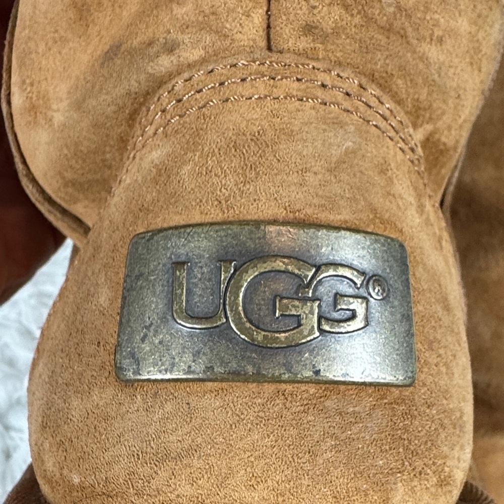 UGG Kenly Winter Tall Chestnut Suede Side Zip Boots Womens Size 6 - Picture 4 of 10